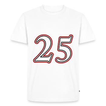 25 Number number - Men's Premium Organic T-Shirt - white - Front - Nico (187cm)