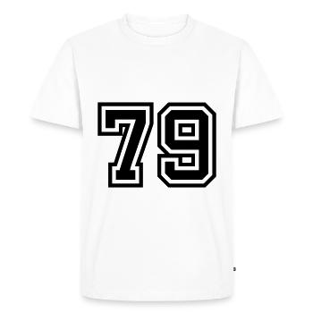 Symbole numérique 79 - T-shirt Premium bio Homme - blanc - Devant - Nico (187cm)