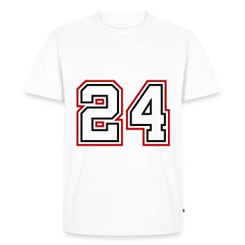 24 Numéro de numéro - T-shirt Premium bio Homme - blanc - Devant - Nico (187cm)