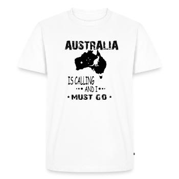 Australie is calling and i must go - Men's Premium Organic T-Shirt - white - Front - Nico (187cm)