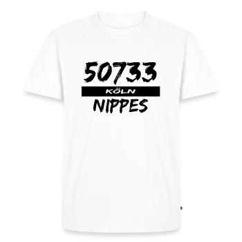 50733 Köln Nippes - T-shirt Premium bio Homme - blanc - Devant - Nico (187cm)