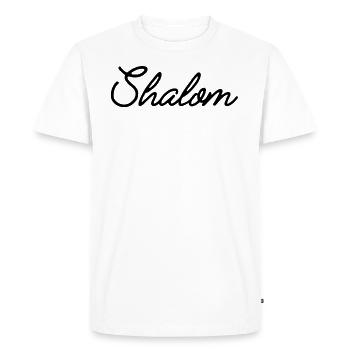 Shalom - T-shirt Premium bio Homme - blanc - Devant - Nico (187cm)