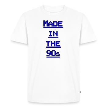 Made90sblau - Men's Premium Organic T-Shirt - white - Front - Nico (187cm)