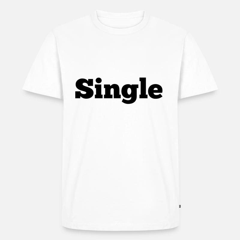 Single - Männer Premium Bio T-Shirt - Weiß