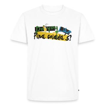 Aimez-vous Pina colada ?? | T-shirt de chanson - T-shirt Premium bio Homme - blanc - Devant - Nico (187cm)
