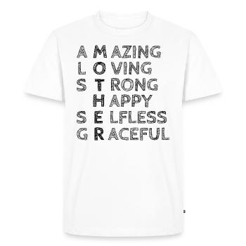 Grande maman - fête des mères - T-shirt Premium bio Homme - blanc - Devant - Nico (187cm)