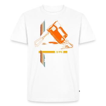 RG28 Mixer DDR Kult - N(o)stalgie Retro - Männer Premium Bio T-Shirt - Weiß - Vorne - Nico (187cm)