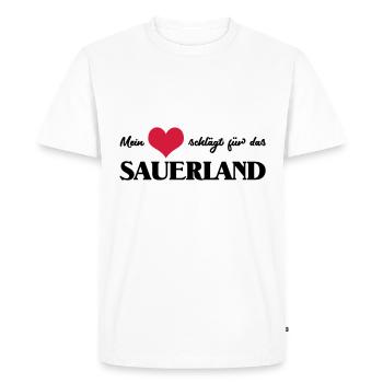 mon coeur bat pour le Sauerland - T-shirt Premium bio Homme - blanc - Devant - Nico (187cm)