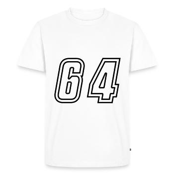 64 Numéro de numéro - T-shirt Premium bio Homme - blanc - Devant - Nico (187cm)