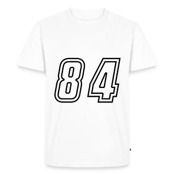 84 Numéro de numéro - T-shirt Premium bio Homme - blanc - Devant - Nico (187cm)