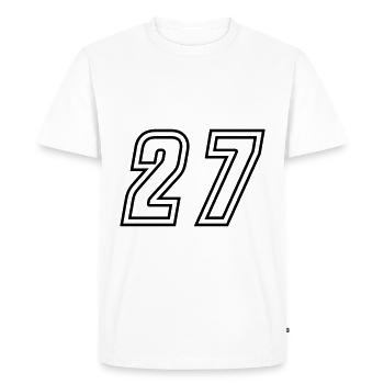 27 Numéro de numéro - T-shirt Premium bio Homme - blanc - Devant - Nico (187cm)