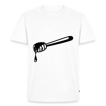 Stick chisel symbol beekeeper - Men's Premium Organic T-Shirt - white - Front - Nico (187cm)