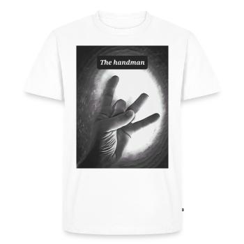 The Handman or on german: "the handman" - Men's Premium Organic T-Shirt - white - Front - Nico (187cm)