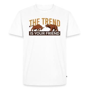 Les bourses investissent de l’argent Régime d’épargne baissier Titres - T-shirt Premium bio Homme - blanc - Devant - Nico (187cm)