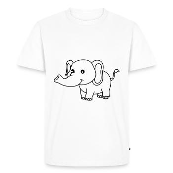 Elephant Comic - Men's Premium Organic T-Shirt - white - Front - Nico (187cm)