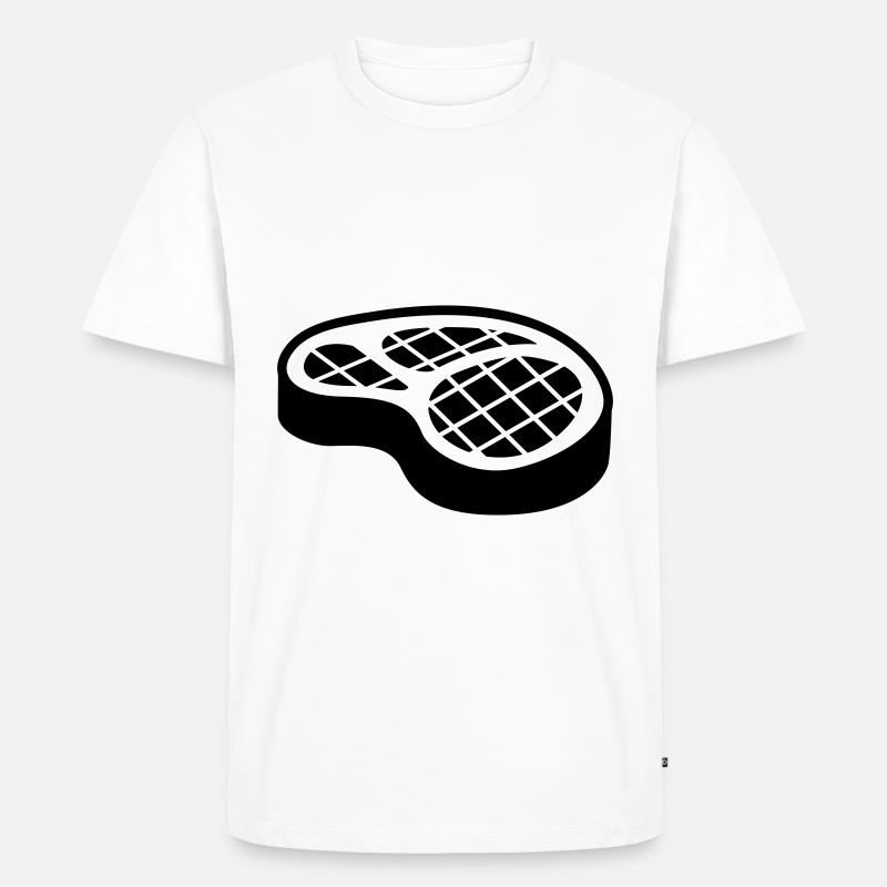 Fleisch steak symbol - Männer Premium Bio T-Shirt - Weiß