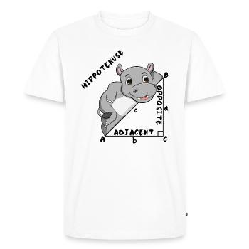 Hippotenuse Cool Fun Shirt Pythagoras Math Lovers - Men's Premium Organic T-Shirt - white - Front - Nico (187cm)
