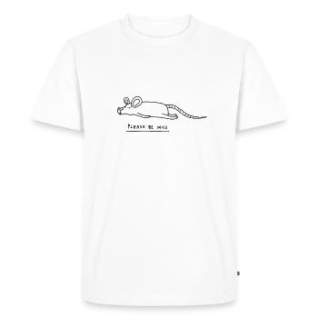 Souris design drôle avec jeu de mots - T-shirt Premium bio Homme - blanc - Devant - Nico (187cm)