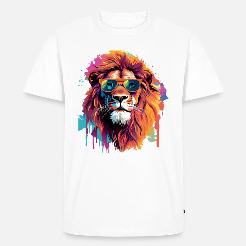 Toller Löwe - Männer Premium Bio T-Shirt - Weiß