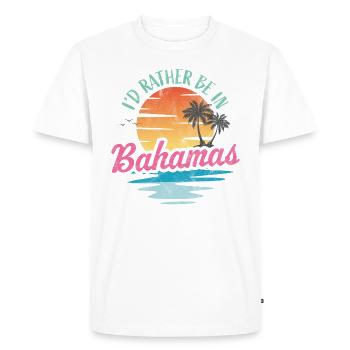 Je préférerais être aux Bahamas - T-shirt Premium bio Homme - blanc - Devant - Nico (187cm)
