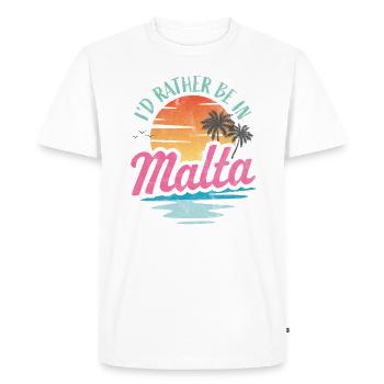 I'd rather be in Malta - Men's Premium Organic T-Shirt - white - Front - Nico (187cm)