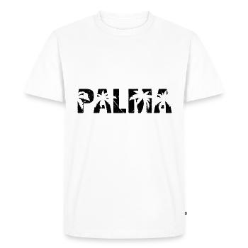 Palma Beach Mallorca - Men's Premium Organic T-Shirt - white - Front - Nico (187cm)