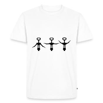 Tire-bouchon sports de vin - T-shirt Premium bio Homme - blanc - Devant - Nico (187cm)