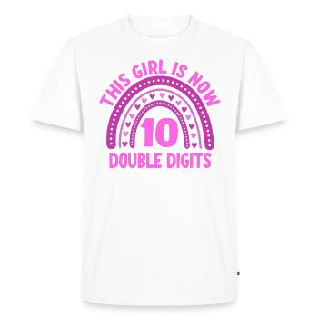 Fille du 10e anniversaire - T-shirt Premium bio Homme - blanc - Devant - Nico (187cm)