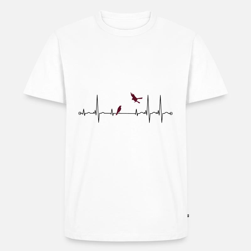 Puls mit Raben - Männer Premium Bio T-Shirt - Weiß