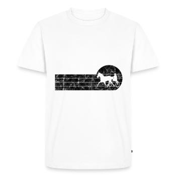 Trotter courses de trot dans un style rétro ou vintage - T-shirt Premium bio Homme - blanc - Devant - Nico (187cm)