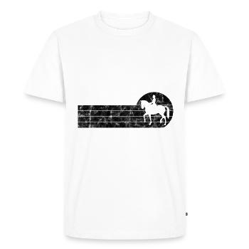 Dressage Cavalier de dressage Cheval d’équitation - T-shirt Premium bio Homme - blanc - Devant - Nico (187cm)