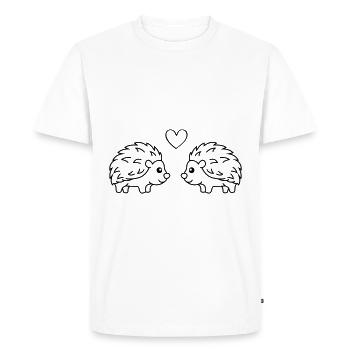 Hedgehog Comic Couple Amour - T-shirt Premium bio Homme - blanc - Devant - Nico (187cm)