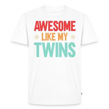 Fantastique comme mes jumeaux - T-shirt Premium bio Homme - blanc - Devant - Nico (187cm)