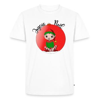 lutin de Noël - T-shirt Premium bio Homme - blanc - Devant - Nico (187cm)