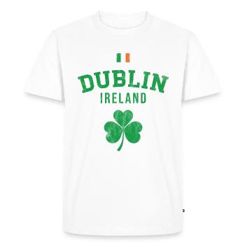Dublin Ireland - Men's Premium Organic T-Shirt - white - Front - Nico (187cm)