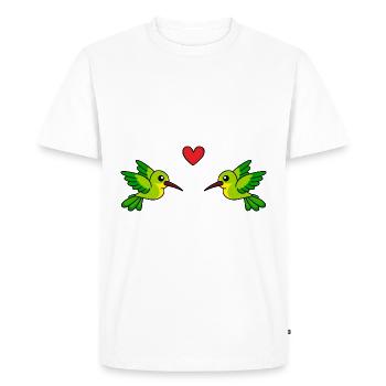 Colibri Comic Couple amour - T-shirt Premium bio Homme - blanc - Devant - Nico (187cm)