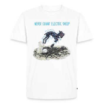 never count electric sheep - T-shirt Premium bio Homme - blanc - Devant - Nico (187cm)