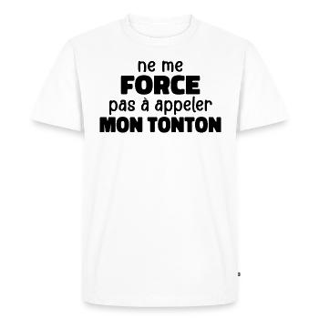 Don't force me to call my uncle - Men's Premium Organic T-Shirt - white - Front - Nico (187cm)