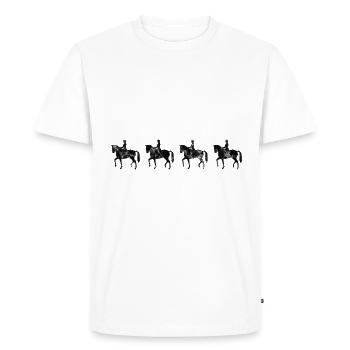 Dressage Cavalier de dressage Cheval d’équitation - T-shirt Premium bio Homme - blanc - Devant - Nico (187cm)