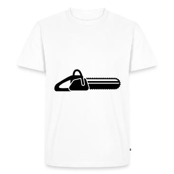 Icône d’icône de tronçonneuse - T-shirt Premium bio Homme - blanc - Devant - Nico (187cm)