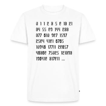 L’ordre des chiffres de Fibonacci - T-shirt Premium bio Homme - blanc - Devant - Nico (187cm)