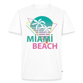 Miami Beach - T-shirt Premium bio Homme - blanc - Devant - Nico (187cm)