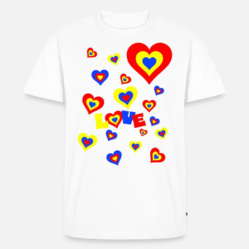 Retro-Herzen – Liebe trifft Nostalgie - Männer Premium Bio T-Shirt - Weiß