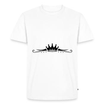 Ligne de symbole de couronne - T-shirt Premium bio Homme - blanc - Devant - Nico (187cm)