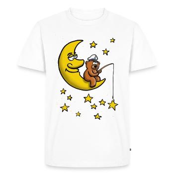 Good night, star Moon Angel Bear - Men's Premium Organic T-Shirt - white - Front - Nico (187cm)