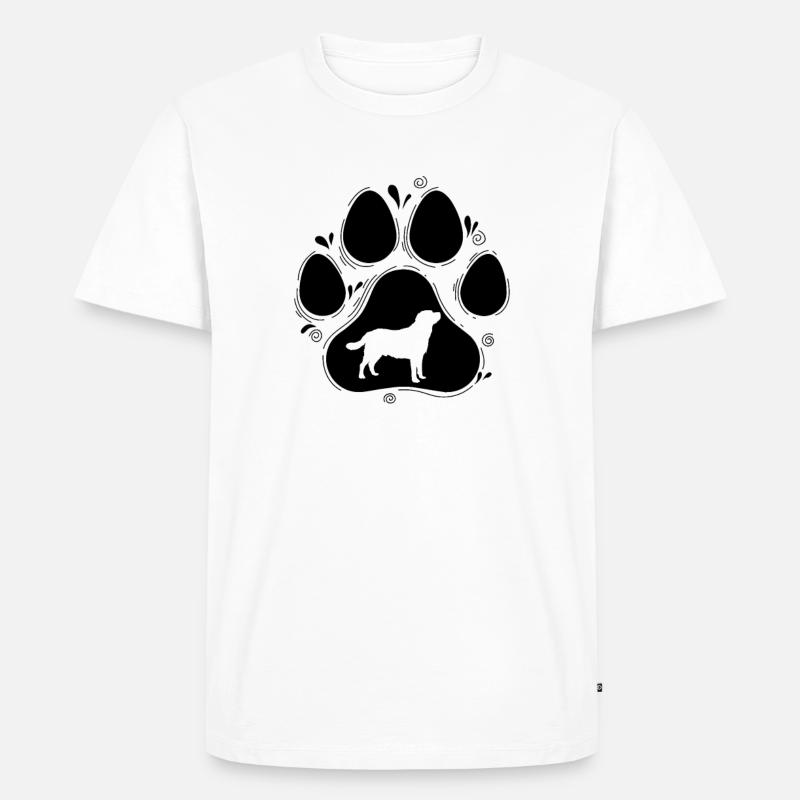 Pfote vom Labrador Hund - Männer Premium Bio T-Shirt - Weiß