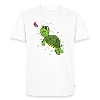 Tortue avec de l’eau de reptile papillon - T-shirt Premium bio Homme - blanc - Devant - Nico (187cm)