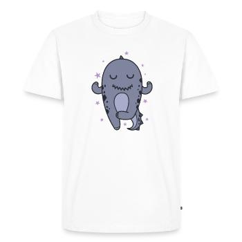 small dinosaur meditates dinosaur reptile - Men's Premium Organic T-Shirt - white - Front - Nico (187cm)