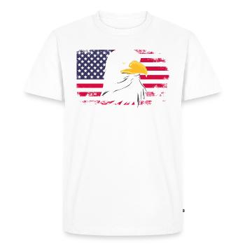 Merica 4 juillet États-Unis - T-shirt Premium bio Homme - blanc - Devant - Nico (187cm)