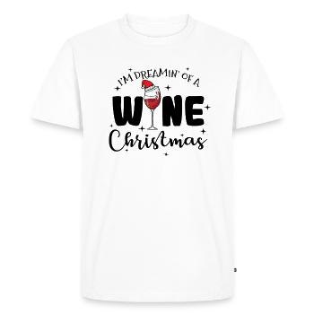 Je rêve d’un Noël au vin - T-shirt Premium bio Homme - blanc - Devant - Nico (187cm)
